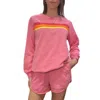 Little Daisy Closet Color Contrast Top And Short Set In Pink