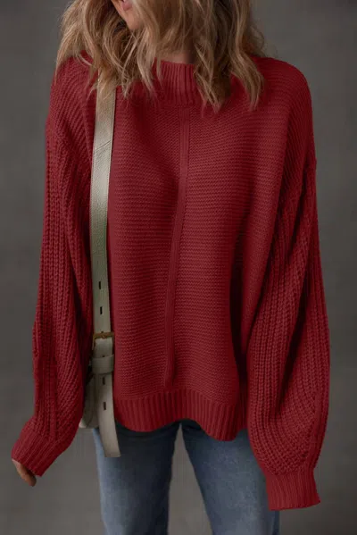 Little Daisy Closet Dahlia Front Seam Detail Sweater In Red