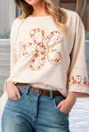 Little Daisy Closet Flower Patch Blouse In Beige In Beige
