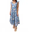 Little Daisy Closet Give Me Summer Floral Midi Dress - Plus In Sky Blue In Blue
