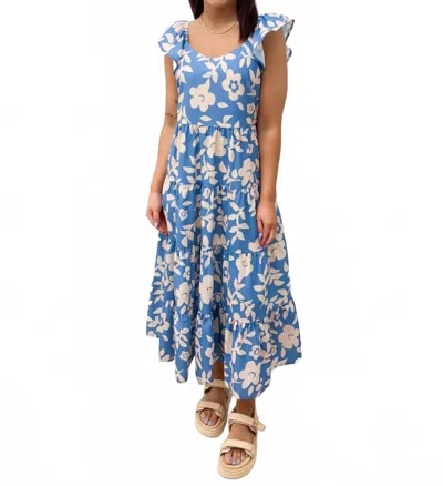 Little Daisy Closet Give Me Summer Floral Midi Dress - Plus In Sky Blue