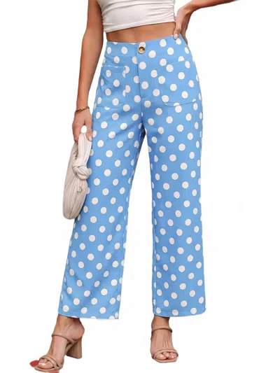 Little Daisy Closet Penelope Polka Dot Print Loose Pants In Blue