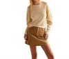 Little Daisy Closet Ribbed Knit Patchwork Pullover In Beige In Neutral