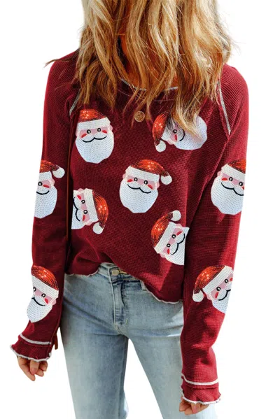 Little Daisy Closet Santa Sparkle Long Sleeve Shirt In Red