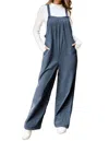Little Daisy Closet Solid Pocketed Loose Fit Corduroy Overall In Real Teal In Multi