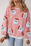 Little Daisy Closet Striped Santa Pullover In Orange Stripe In Orange
