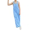 Little Daisy Closet Wide Leg Denim Romper In Light Denim
