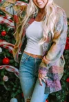 Little Daisy Closet Women's Brushed Plaid Pocketed Jacket In Multicolor In Multi