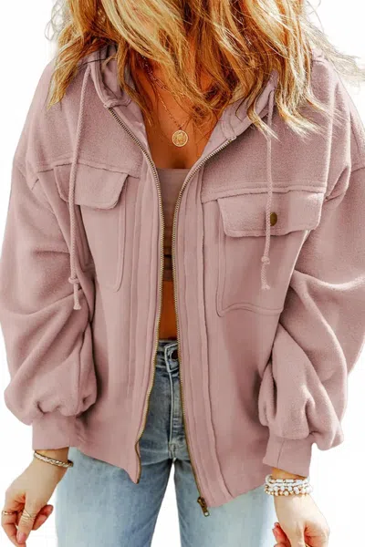 Little Daisy Closet Zip & Go Cozy Sweatshirt In Dusty Pink