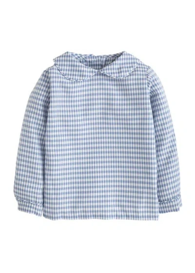 Little English Babies'  Gingham Peter Pan Shirt In Multi