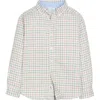 Little English Kids' Button Down Shirt In Hunter Tattersall
