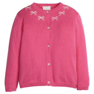 Little English Kids' Embroidered Essential Cardigan In Pink