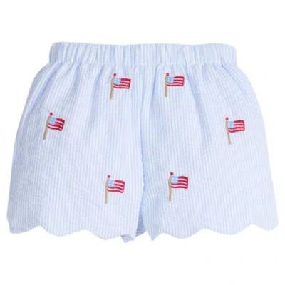 Little English Kids' Embroidered Scallop Short Blend In Blue