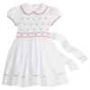 Little English Kids' Holly Smocked Claiborne Dress In Red