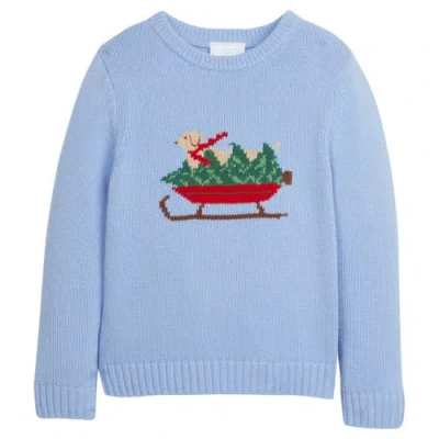 Little English Kids' Intarsia Sweater In Blue Holiday Lab