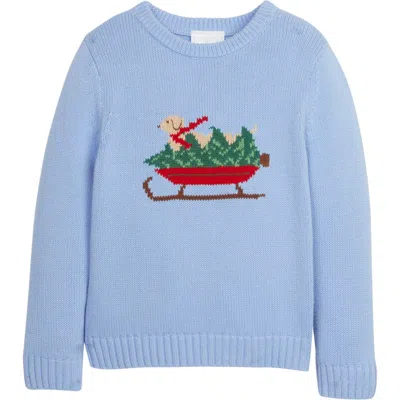 Little English Kids' Intarsia Sweater In Blue Holiday Lab