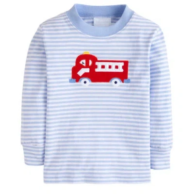 Little English Babies'  Kids' Long Sleeve Applique T-shirt In Blue