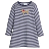 Little English Kids' Long Sleeve Applique T-shirt Dress In Black