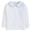 Little English Kids' Long Sleeve Piped Peter Pan Shirt In White