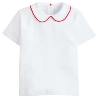 Little English Babies'  Kids' Piped Peter Pan Short Sleeve In Red