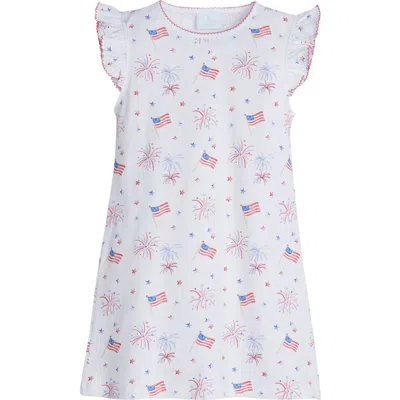 Little English Kids' Printed Angel Sleeve Dress In Multi