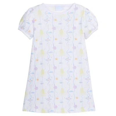 Little English Kids' Printed T-shirt Dress In White
