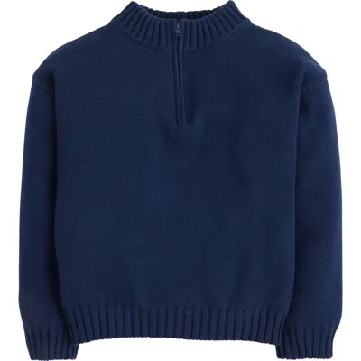 Little English Kids' Quarter Zip Sweater In Navy