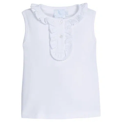 Little English Babies'  Kids' Ruffled Henley In White