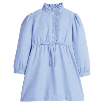 Little English Kids' Ruffled Shirt Dress In Blue