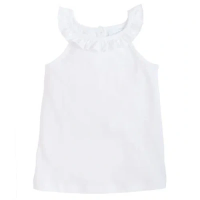 Little English Kids' Ruffled Tank In White