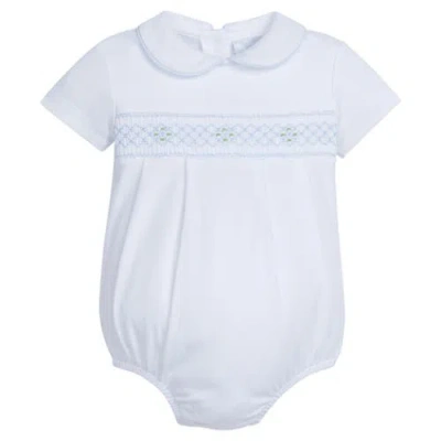 Little English Babies'  Kids' Smocked Peter Pan Bubble In Blue