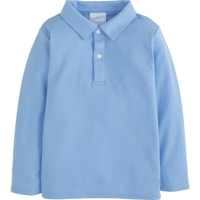 Little English Kids' Solid Long Sleeve Polo In Blue