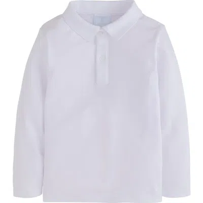 Little English Kids' Solid Long Sleeve Polo In White