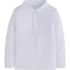 Little English Babies'  Kids' Solid Long Sleeve Polo In White