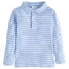 Little English Kids' Striped Long Sleeve Polo In Blue