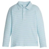 Little English Babies'  Kids' Striped Long Sleeve Polo In Blue
