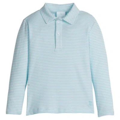 Little English Kids' Striped Long Sleeve Polo In Blue