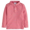 Little English Babies'  Kids' Striped Long Sleeve Polo In Red