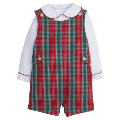 Little English Babies'  Kids' Vintage Button Tab John John Set In Highlands Tartan