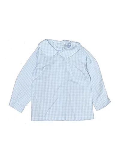 Pre-owned Little English Babies' Long Sleeve Blouse In Blue