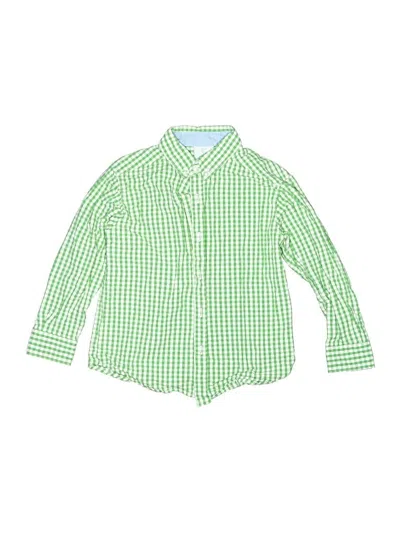Pre-owned Little English Kids' Long Sleeve Button Down Shirt In Green