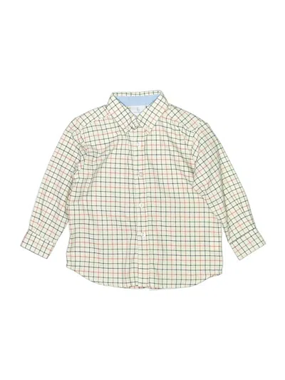 Pre-owned Little English Kids' Long Sleeve Button Down Shirt In Green