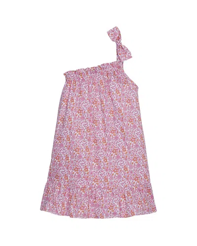Little English Kids'  One-shoulder Bow Dress In Purple