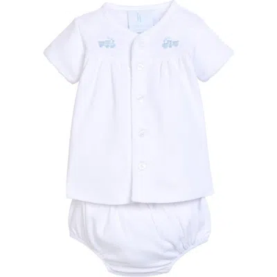 Little English Babies'  Pinpoint Layette Knit Set In White
