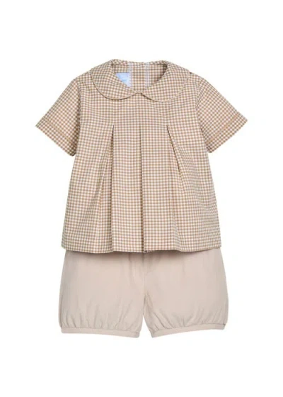 Little English Babies'  Pleated Carson Short Set In Neutral