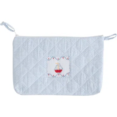 Little English Quilted Cosmetic Bag In Blue