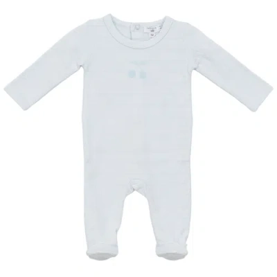 Little Fragile Babies'  Boy Textured Cherry Chest Artwork Long Sleeve Romper In White