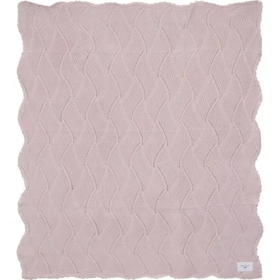 Little Fragile Babies'  Girl Chunky Textured Scallop Edge Blanket Knit Throw In Pink