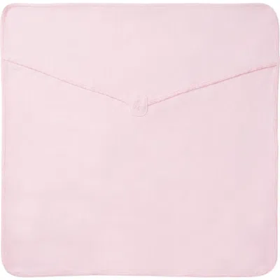 Little Fragile Soft Modal Rib Scalloped Edge Blanket In Pink