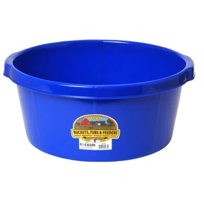 Little Giant 6.5 Gallon Plastic All Purpose Plastic Pond Tub W/ Hand Grips, Blue